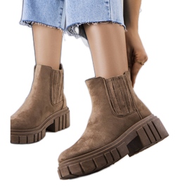 Brązowe ocieplane botki Leiva