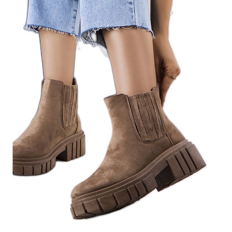 Brązowe ocieplane botki Leiva