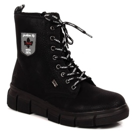 Wodoodporne komfortowe botki Rieker W RKR557 czarne