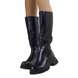 BM Czarne kozaki ocieplane Flores