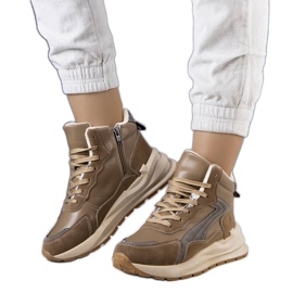Brązowe ocieplane sneakersy Tasma