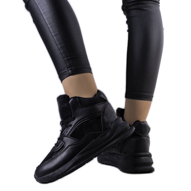 BM Czarne ocieplane sneakersy Malvern