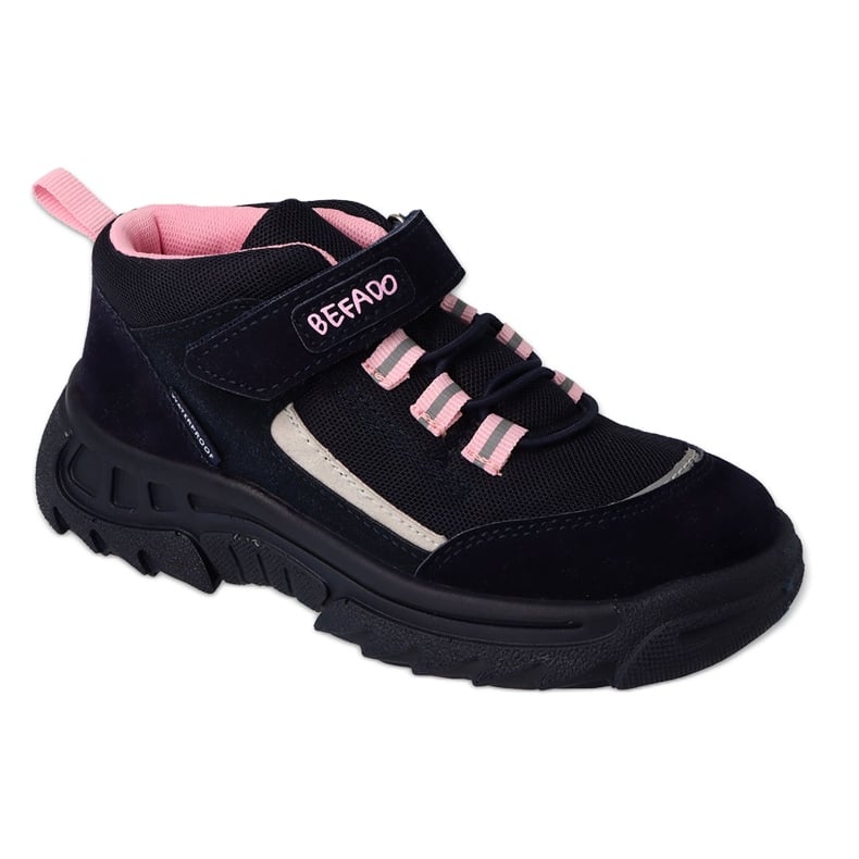 Befado obuwie dziecięce navy/pink 515X001 niebieskie