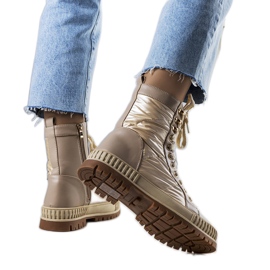 Beżowe ocieplane traperki Hamina beżowy