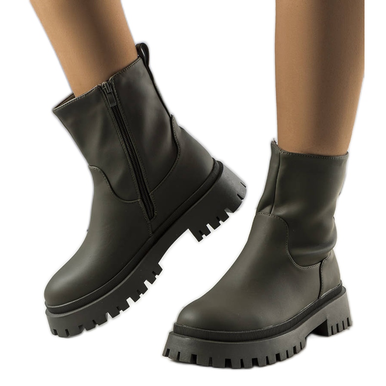 Zielone ocieplane botki Basil