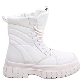 BM Botki sznurowane płaskie Barkin Beis beżowy