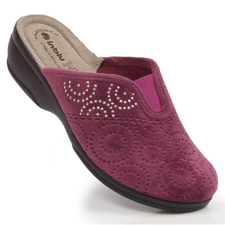 Komfortowe kapcie z gumką Inblu  ARC22 czerwone