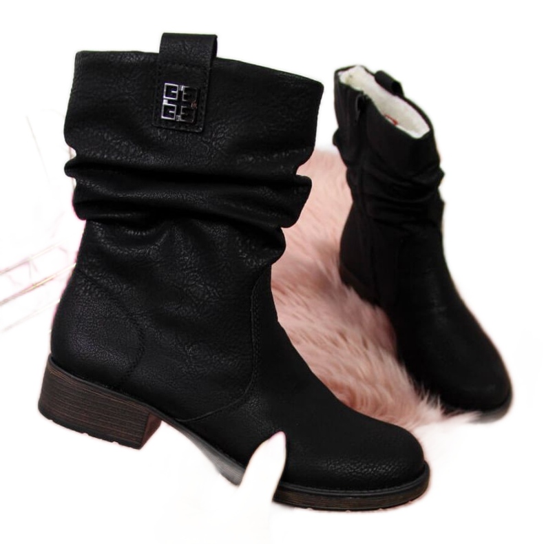 Botki ocieplane wełną Rieker RKR174 czarne