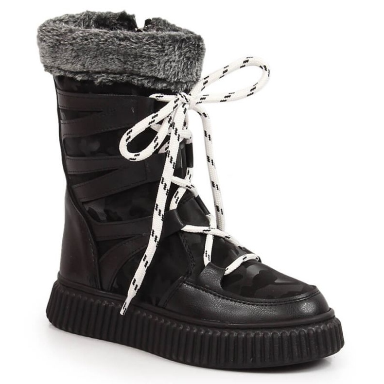 Buty z futerkiem Potocki W WOL123A czarne