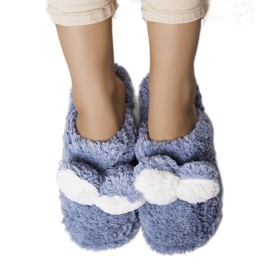 PA1 Niebieskie miękkie kapcie Rabit