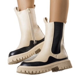 PA1 Beżowo czarne botki Valeris beżowy