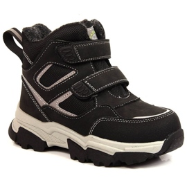 Buty zimowe ocieplane wełną owczą News Jr EVE382A czarne