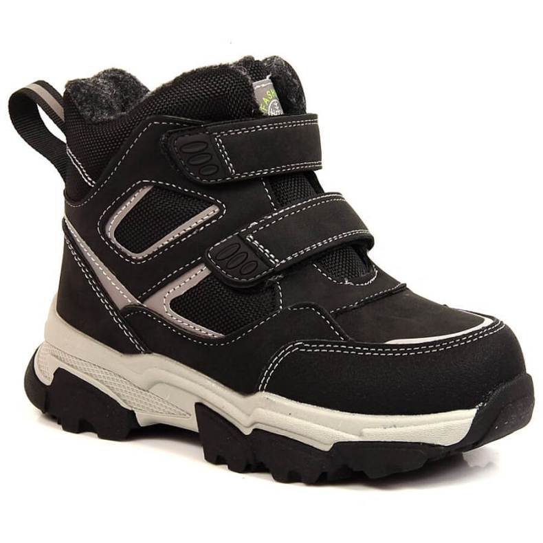 Buty zimowe ocieplane wełną owczą News Jr EVE382A czarne