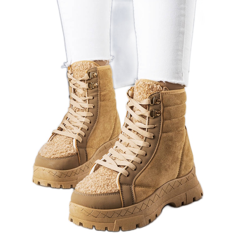 BM Brązowe ocieplane botki Isaias