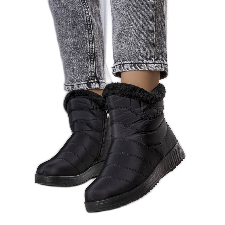 Inna Czarne ocieplane śniegowce Fiedler