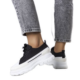 BM Czarne trampki na wysokiej platformie Lavaris