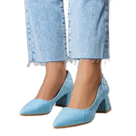 BM Niebieskie czółenka na obcasie Migne
