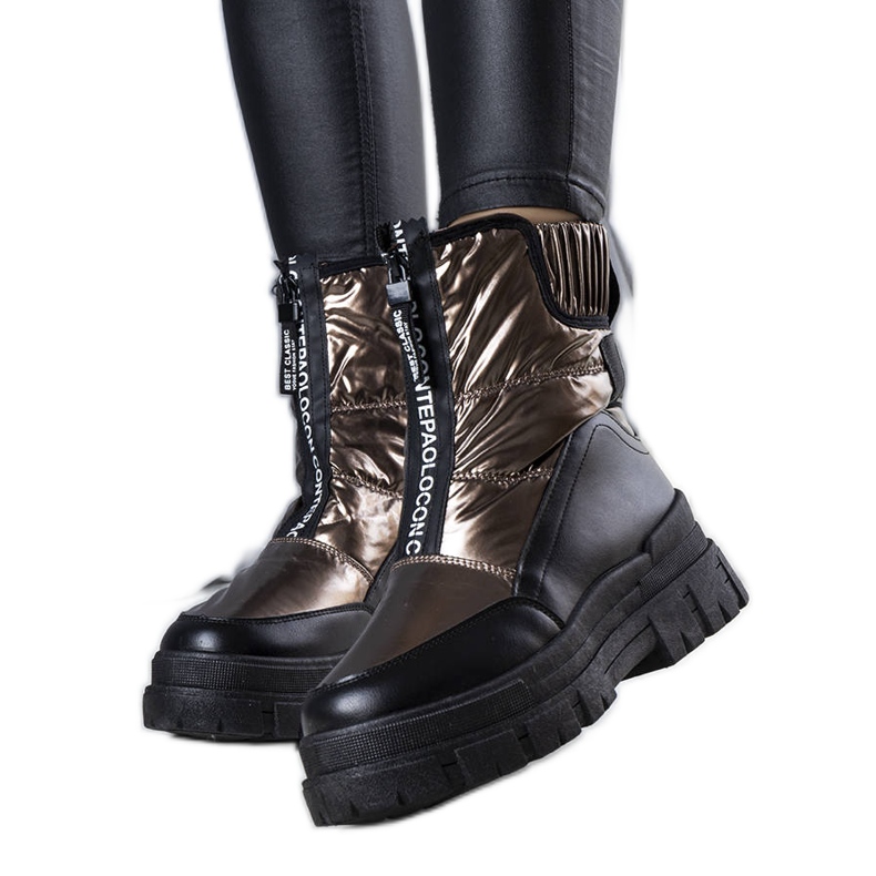 BM Złote pikowane śniegowce Giovanni złoty