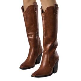 Brązowe ocieplane kozaki Seine