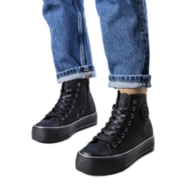 Czarne trampki ocieplane Big Star KK274173