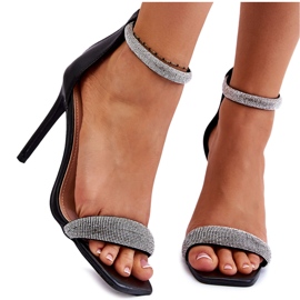 Eleganckie Sandałki Na Szpilce Czarne Patricio