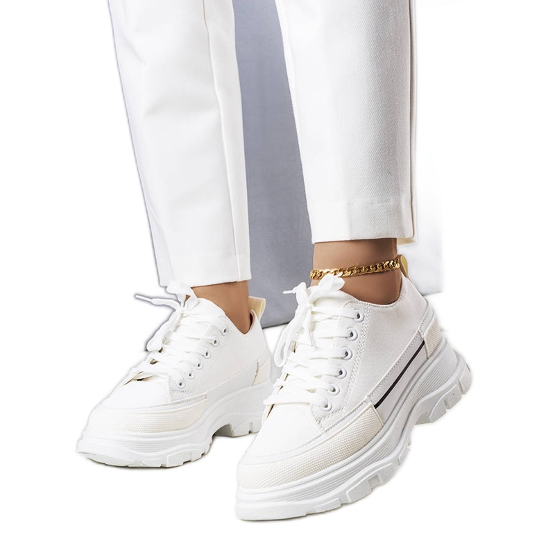 BM Białe trampki na wysokiej platformie Lavaris