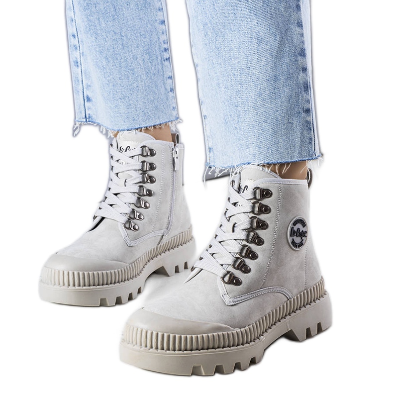 Szare ocieplane botki LCJ-22-44-1340L Lee Cooper