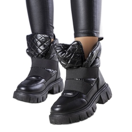 Czarne ocieplane wsuwane śniegowce Francisco