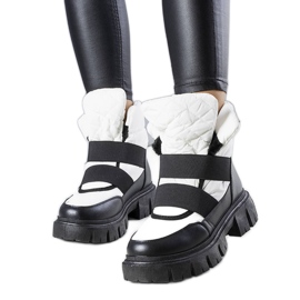 Białe ocieplane wsuwane śniegowce Francisco