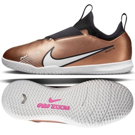 Buty piłkarskie Nike Zoom Mercurial Vapor 15 Academy Qatar Ic Jr DR6049 810 brązowe złoty