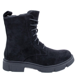 PA1 Workery sznurowane Zoe Black czarne