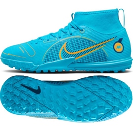 Buty piłkarskie Nike Mercurial Superfly 8 Academy Tf Jr DJ2864 484 niebieskie niebieskie