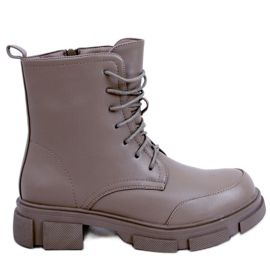 BM Botki sznurowane Coley Olive zielone