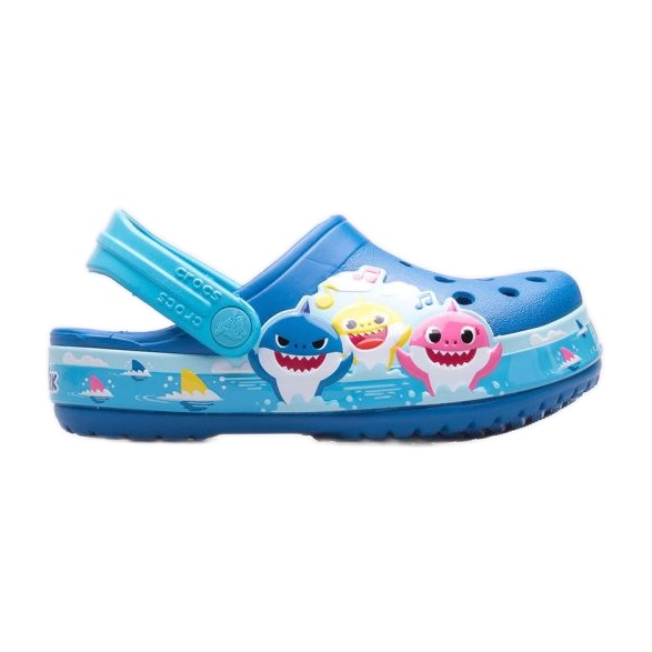 Klapki Crocs Fl Babyshark Band Clog T Jr 207066-4JL niebieskie