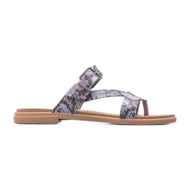 Sandały Crocs Tulum Toe Post Sandal W 206108-15W beżowy brązowe