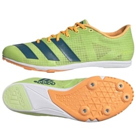 Buty kolce adidas Distancestar M GY0947 pomarańczowe zielone