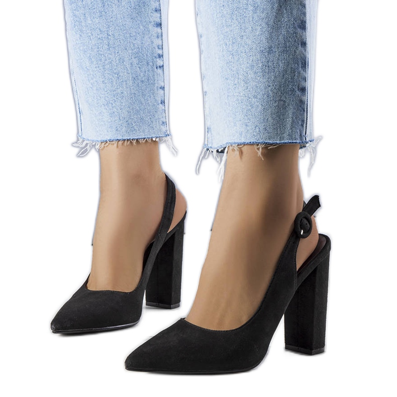 PA1 Czarne czółenka z odkrytą piętą Jaylee