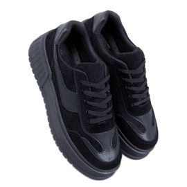 BM Trampki na platformie Kirby Black czarne