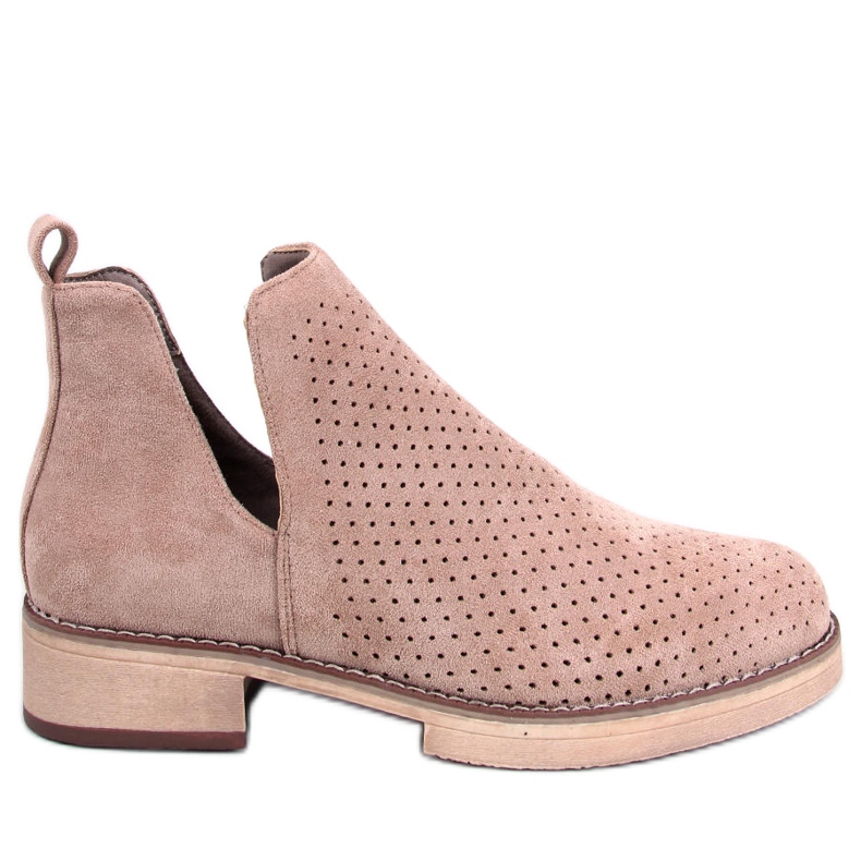 BM Botki ażurowe wiosenne Neve Khaki beżowy