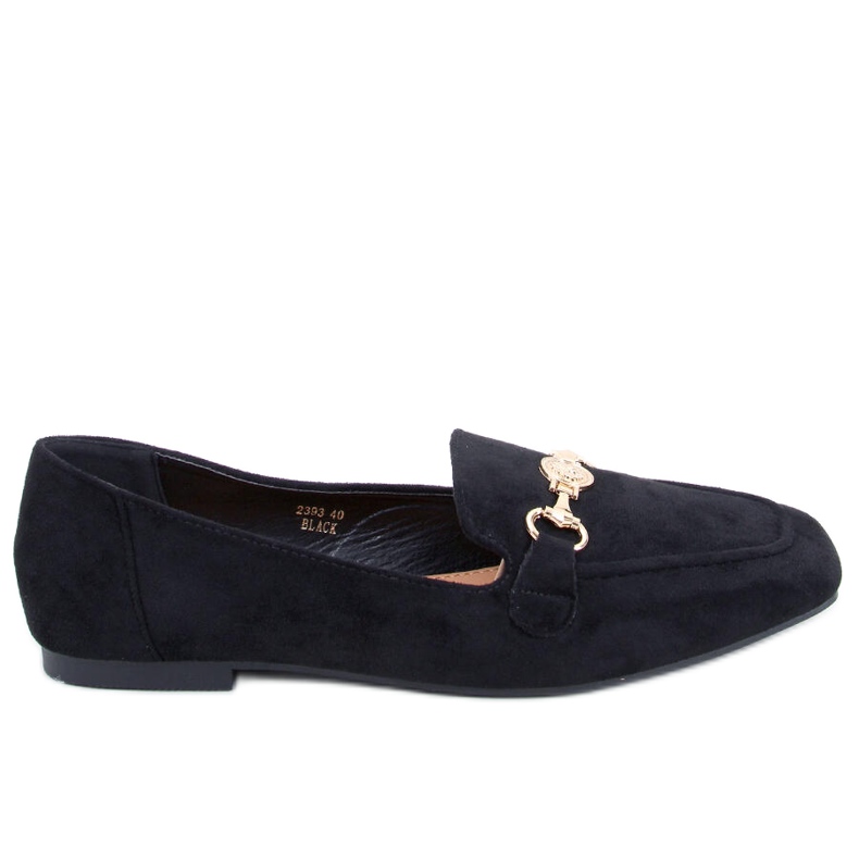 BM Mokasyny damskie z klamerką Rhona Black czarne