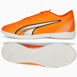 Buty piłkarskie Puma Ultra Play It 107227 01 pomarańczowe pomarańcze i czerwienie