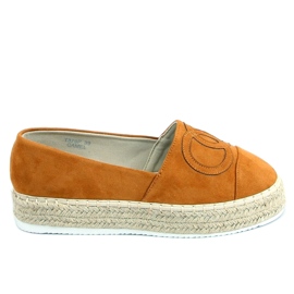 Espadryle chanelkikikiki Wela Camel brązowe