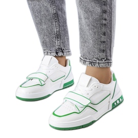 Zielone sneakersy damskie Kadie białe