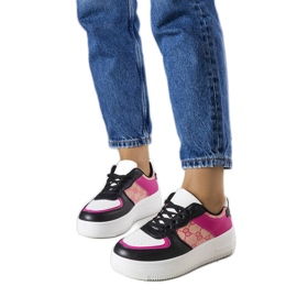 Różowo-czarne sneakersy damskie Luzia