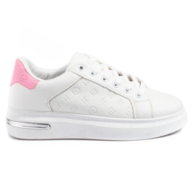 Białe buty sportowe damskie Shelovet ze wzorem