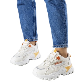 Beżowe sneakersy z neonowymi wstawkami Opal beżowy