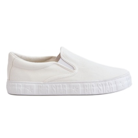 Damskie Tenisówki Slip-On Big Star LL274389 Białe