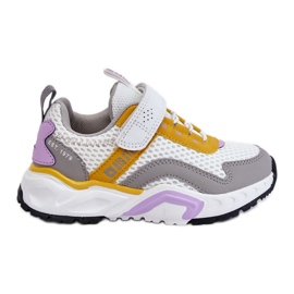Dziecięce Sportowe Buty Na Rzep Big Star JJ374257 Biało-Żółte wielokolorowe