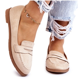 PS1 Wygodne Zamszowe Damskie Mokasyny Beżowe Lucca beżowy