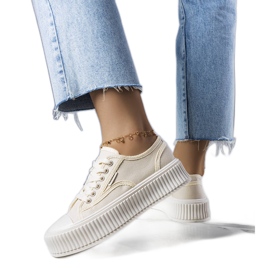 PA1 Beżowe trampki na platformie Connie beżowy